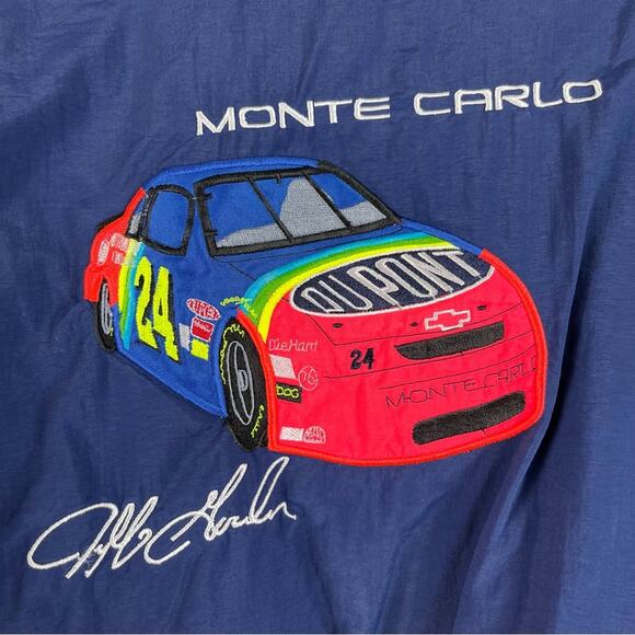 Vintage 90s Nascar Motorsport Jeff Gordon 24 Monte Carlo Dupont Racing Jacket XL - Picture 2 of 9
